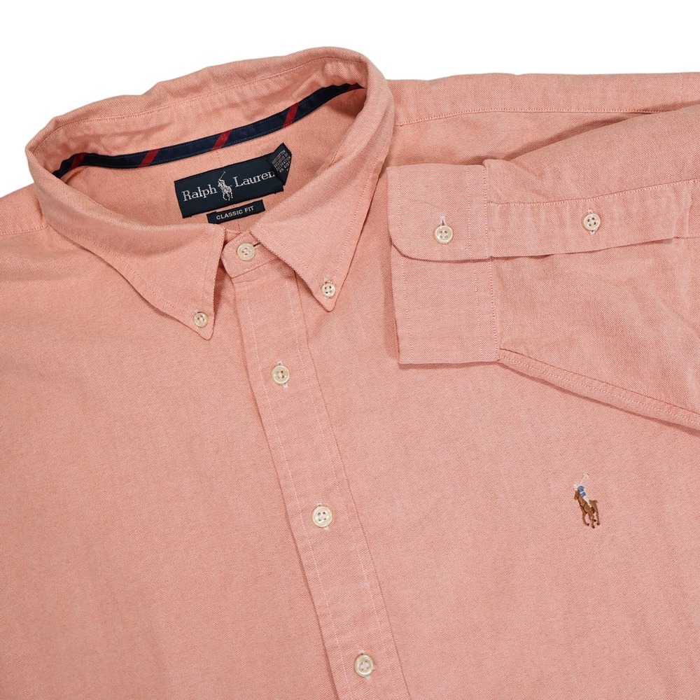 RALPH LAUREN Men's 3XB Light Orange Peach Classic Fit Button Down Dress‎ Shirt